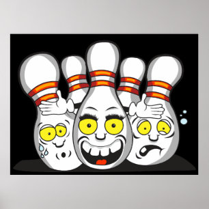 Affiche Quilles de bowling amusantes, sport