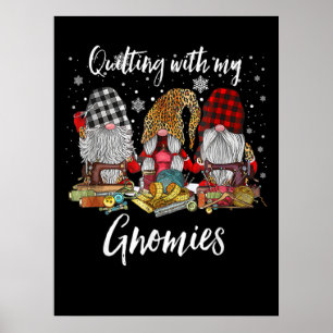Affiche Quilter Avec Mes Gnomies Noël Gnomes Holiday