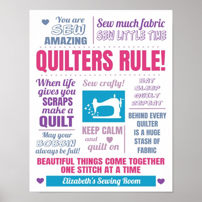 Affiche Quilters Règle Quilting (Devant)