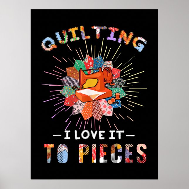 Affiche Quilting Et Coudre Je L'Aime Aux Pièces (Devant)