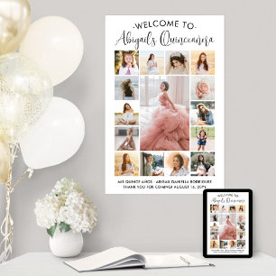 Affiche Quinceañera 15 Photo Collage Anniversaire Bienvenu