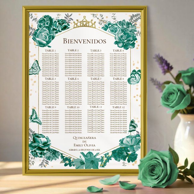 Affiche Quinceanera espagnol Diagramme de siège Signal Pap (Créateur téléchargé)