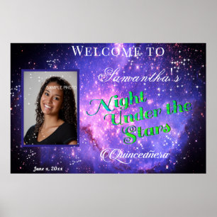 Affiche Quinceanera Neon Under the Stars Galaxy Province