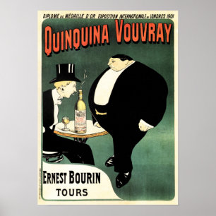 Affiche QUINQUINA VOUVRAY Liqueur Paris Vintage Liqueur Ad