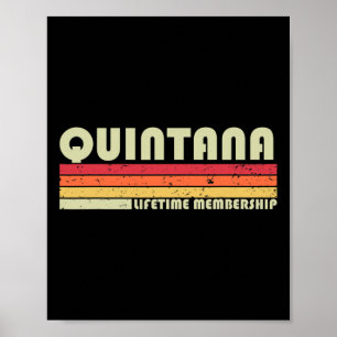 Affiche Quintana Nom de famille Funny Retro Vintage 90s An