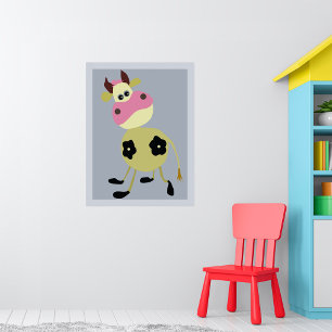 Affiche Quirinal Cartoon Vache Fun Animal de ferme