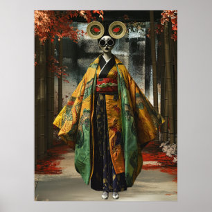 Affiche Quirky Geisha Girl   Art numérique