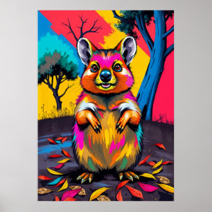 Affiche Quokka Pop Art Coloré
