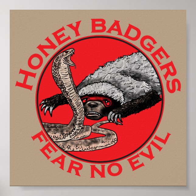 Affiche Quota Honey Badger Cobra Funny Fear no Evil (Devant)