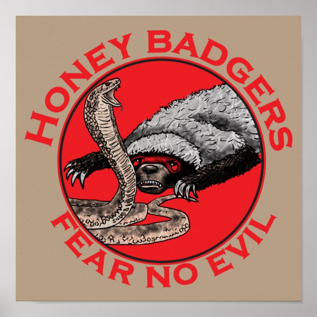 Affiche Quota Honey Badger Cobra Funny Fear no Evil (Devant)