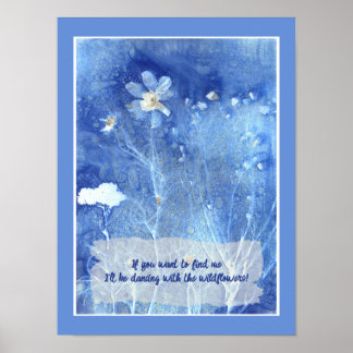 Affiche Quote blanc Zen Aquarelle Floral