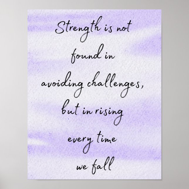 Affiche Quote d'aquarelle violet inspiré (Devant)