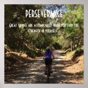 Affiche Quote de motivation pour vélo de persévérance