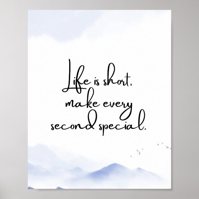 Affiche Quote Motivation Minimaliste Bleu (Devant)