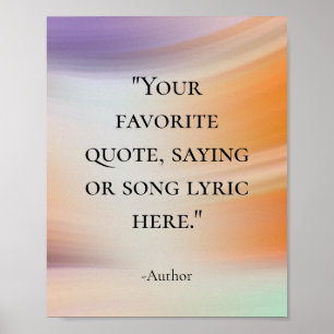 Affiche Quote personnalisé Marble Wave Aquarelle motivatio