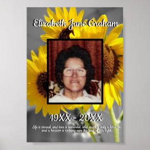 Affiche Quote Yellow Sunflowers Background Memorial