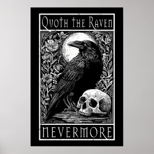 Affiche Quoth the Raven - Nevermore - Edgar Allan Poe art