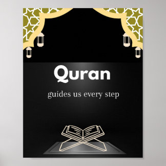 Affiche Quran guides us every step/ motivational wall Art.