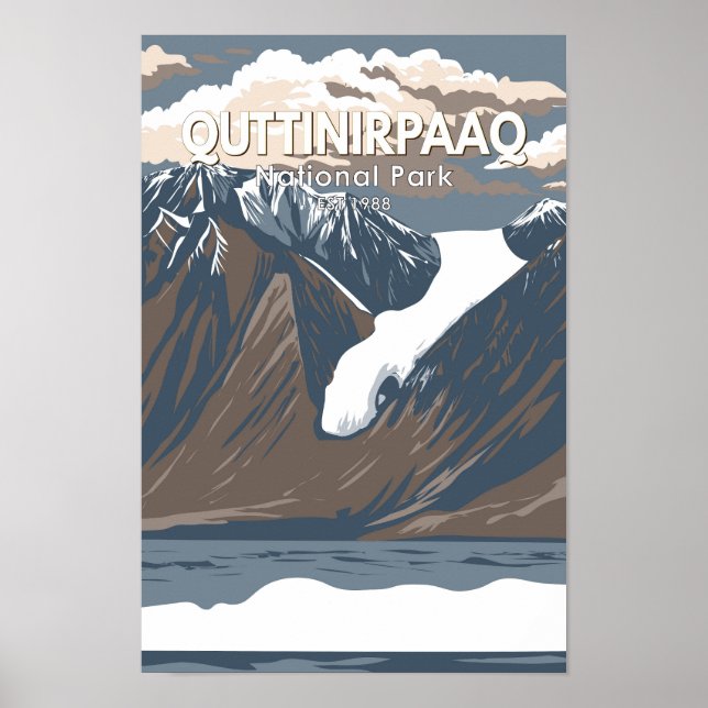 Affiche Quttinirpaaq National Park Canda Travel Vintage (Devant)
