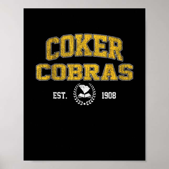 Affiche R College Cobras Arch Retro Hommes Femmes (Devant)
