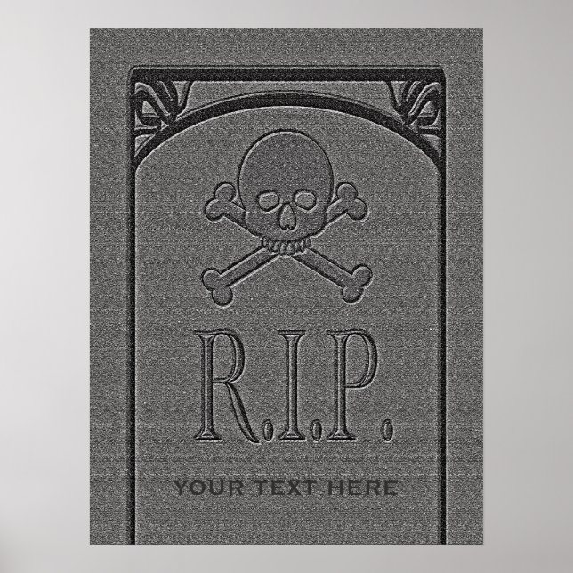 Affiche R.I.P. Nom personnalisé Gravestone Halloween Props (Devant)