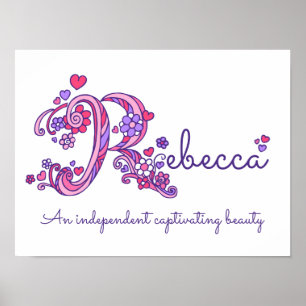 Affiche R monogramme art Rebecca Girca nom signifiant affi