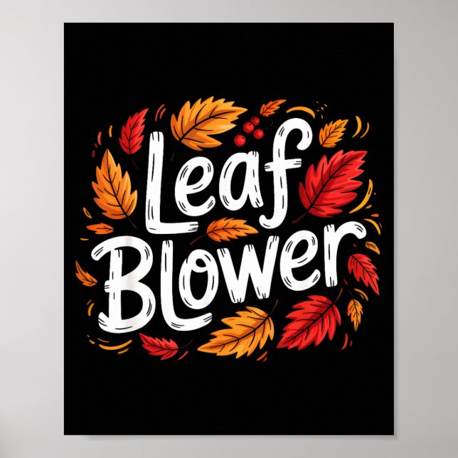 Affiche R souffleur à feuilles Saison d'automne Feuilles q (Devant)