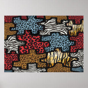 Affiche RAB Rockabilly Leopard Zebra Puzzle