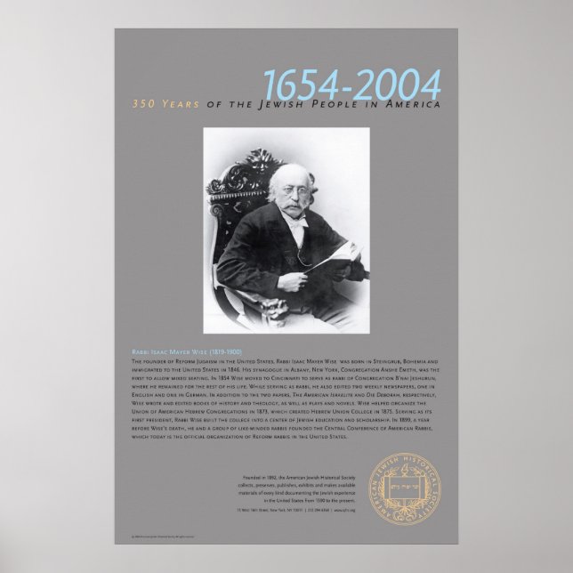 Affiche Rabbi Isaac Mayer Wise (1819-1900 (Devant)