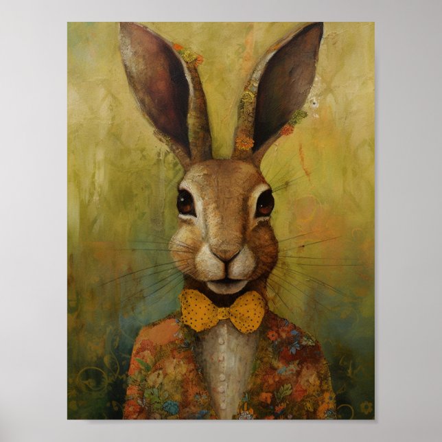Affiche Rabbit adorable en costume floral (Devant)