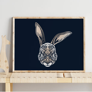 Affiche Rabbit Animal Portrait Rabbit Wall Print