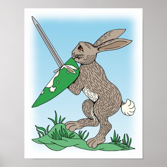 Affiche Rabbit de guerrier médiéval (Devant)