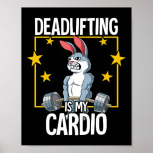 Affiche Rabbit Gym Entraînement Poids Décharge