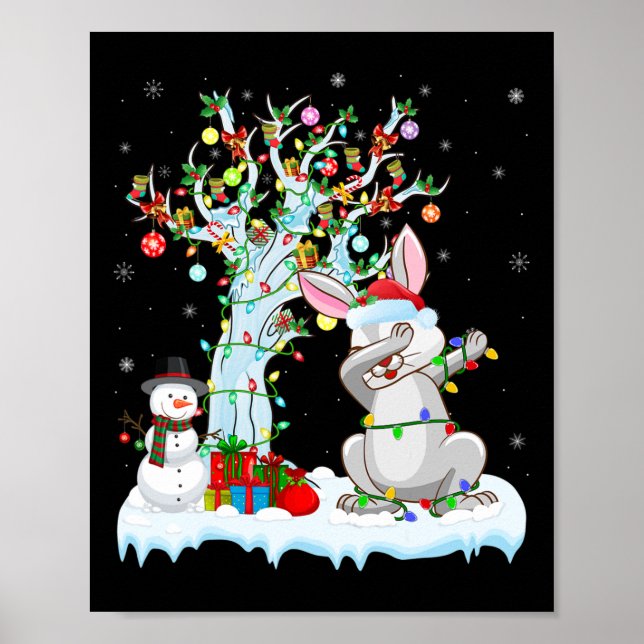 Affiche Rabbit Lights Xmas Tree Dabbing Rabbit Chris (Devant)