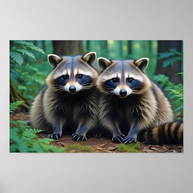 Affiche Raccoon Animal Nature Faune Affection Soin (Devant)