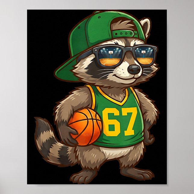 Affiche Raccoon Basketball 67 Gen Alpha Slang Srts Men Boy (Devant)