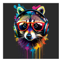 Raccoon dans casques et lunettes