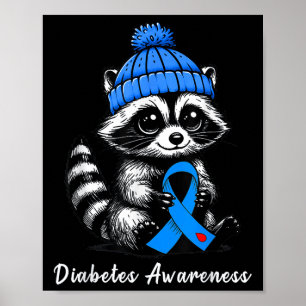 Affiche Raccoon De La Chute Cute Et Diabète Du Ruban Bleu