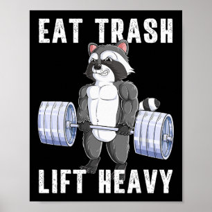 Affiche Raccoon Deadlift Bodybuilding Garbage Animal Gym F