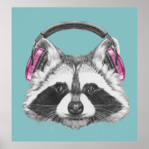 Affiche Raccoon d'Héadphone