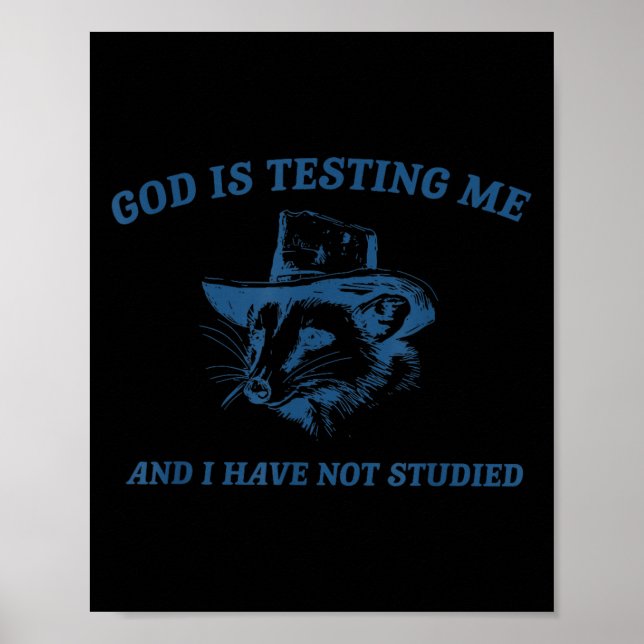 Affiche Raccoon God Is Testing Me And I Have Not Studied  (Devant)