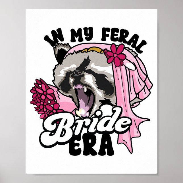 Affiche Raccoon Mème Dans Mon Époque Feral Bride Era Bache (Devant)