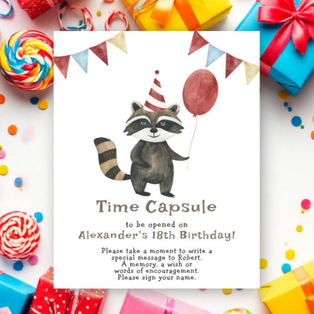 Affiche Raccoon Time Capsule 1st birthday (Créateur téléchargé)