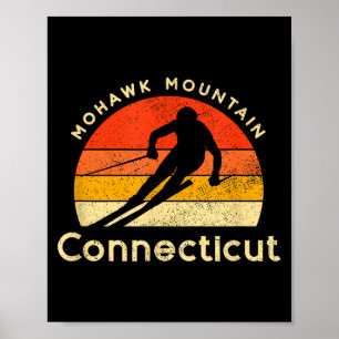 Affiche Raccord montagne mohawk ski vintage montagne conne
