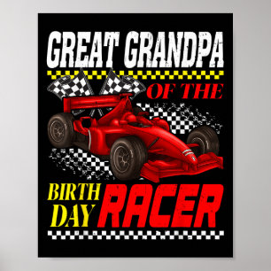 Affiche Race Car Party Grand Grand-Père Du Racer Anniversa
