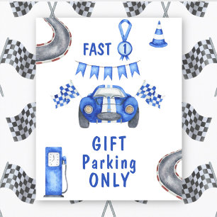 Affiche Race Car Premier Anniversaire CADEAU PARKING SEULE