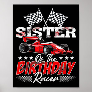 Affiche Race Car Soeur De L'Anniversaire Racer Racing Fami