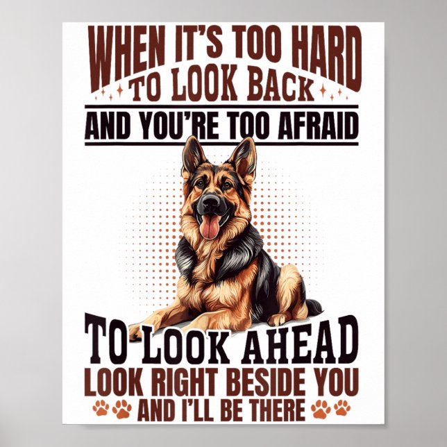 Affiche Race de chien berger allemand Quand c'est trop dur (Devant)