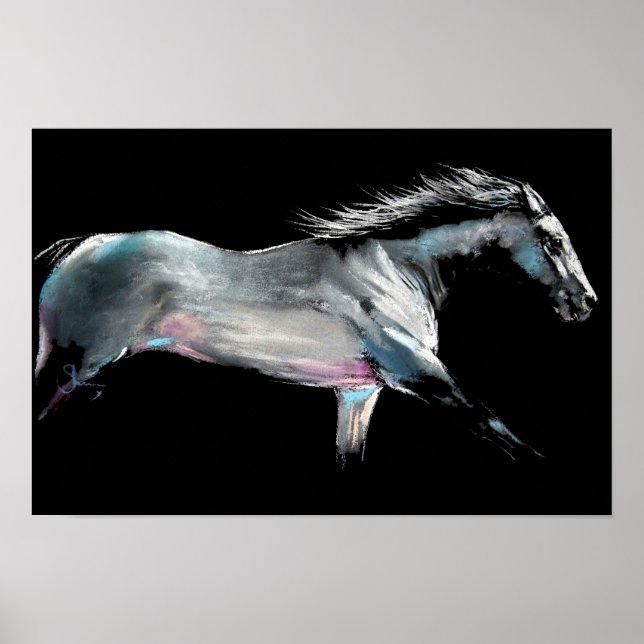 Affiche ' RACE ON ' Course de cheval par Shirley MacArthur (Devant)
