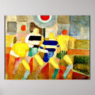 Affiche Race Walkers, oeuvre d'art cubiste colorée
